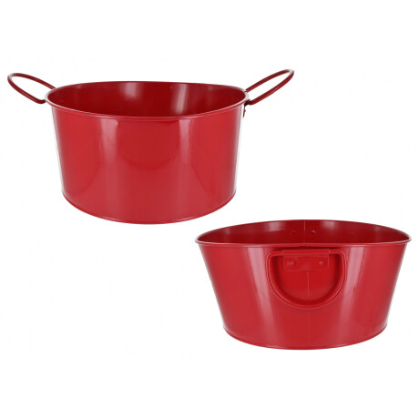 Balde de metal con asas rojo para botellas 30x14cm Balde de metal con asas rojo para botellas 30x14cm