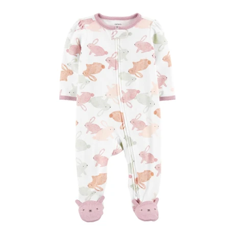 Pijama con Pie Carters Conejos 1N666710 BLANCO-LILA