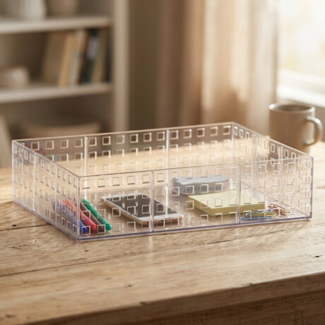 Caja organizadora acrilico apilable G TRANSPARENTE