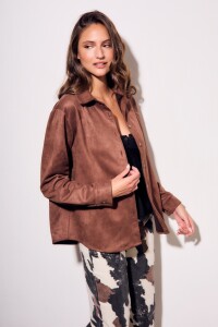 Camisa Gamuza Cuero Vegano Chocolate