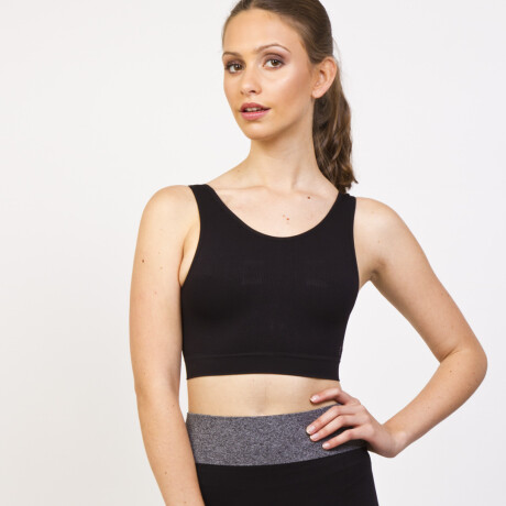 TOP DEEP BACK RIB negro