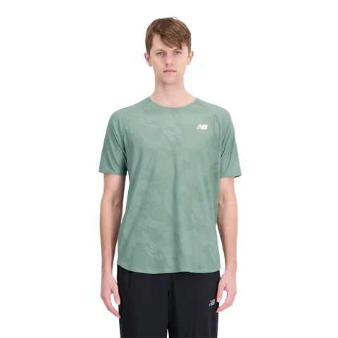 Remera New Balance Q Speed Jacquard Verde