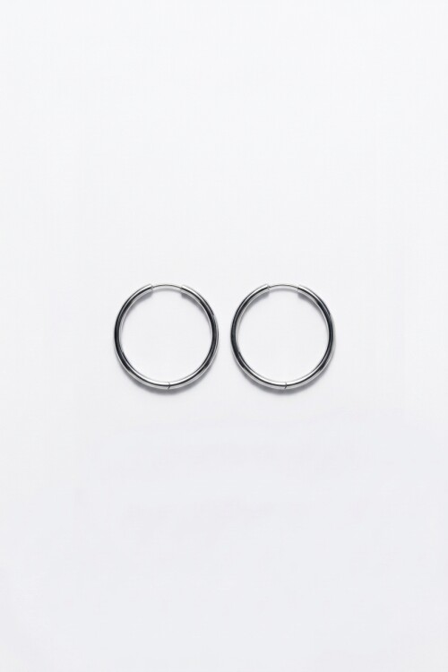 Aros acero medium plateado
