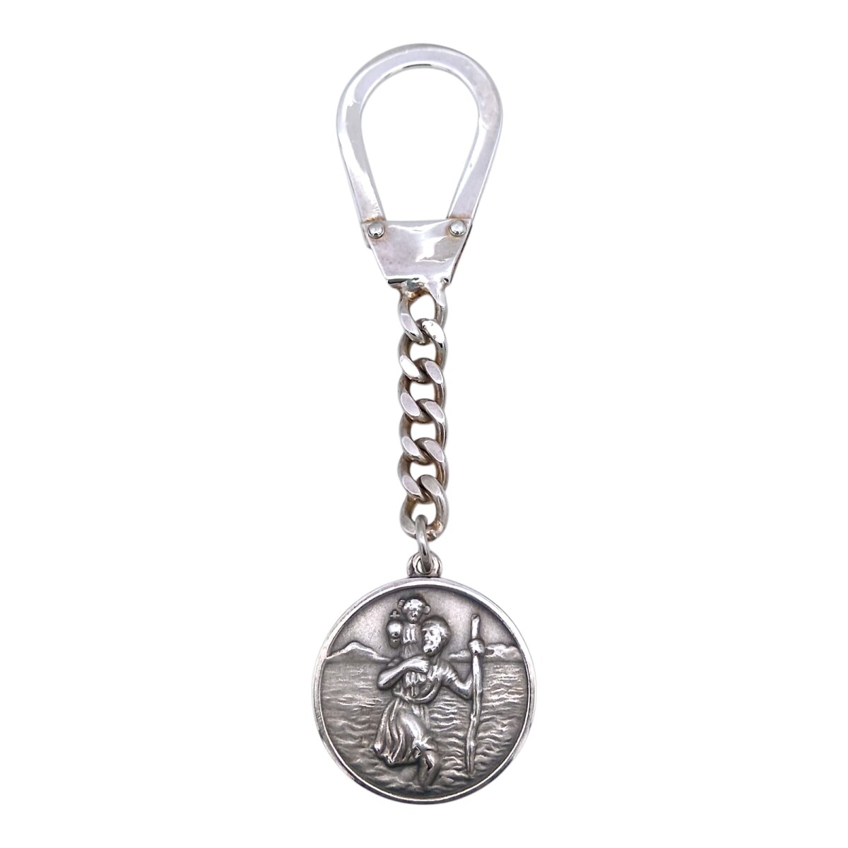 LLAVERO SAN CRISTÓBAL - ALPACA Y PLATA - plateadouniforme 