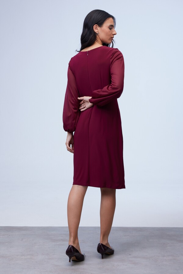 Vestido Escote V Cruzado BORDEAUX