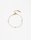 Pulseras Flexibles Perla Pulsera Flexible Bañada En Oro - Dorado