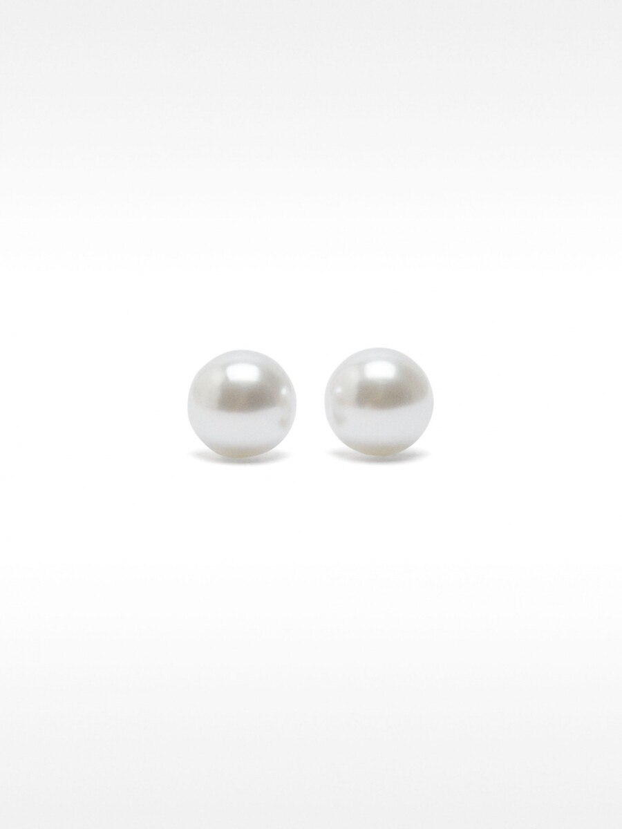 Pendientes Cortos De Clip Perla beige