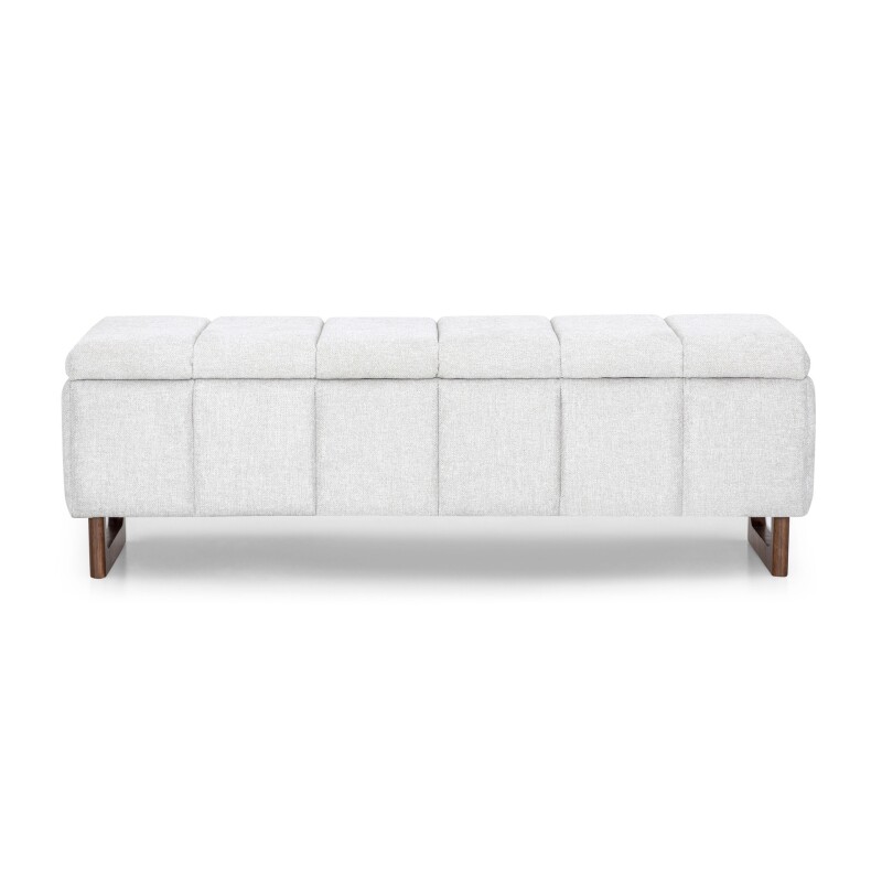Banco Baul Patas Madera 140 x 50 x 48 Tapizado tela clara Banco Baul Patas Madera 140 x 50 x 48 Tapizado tela clara