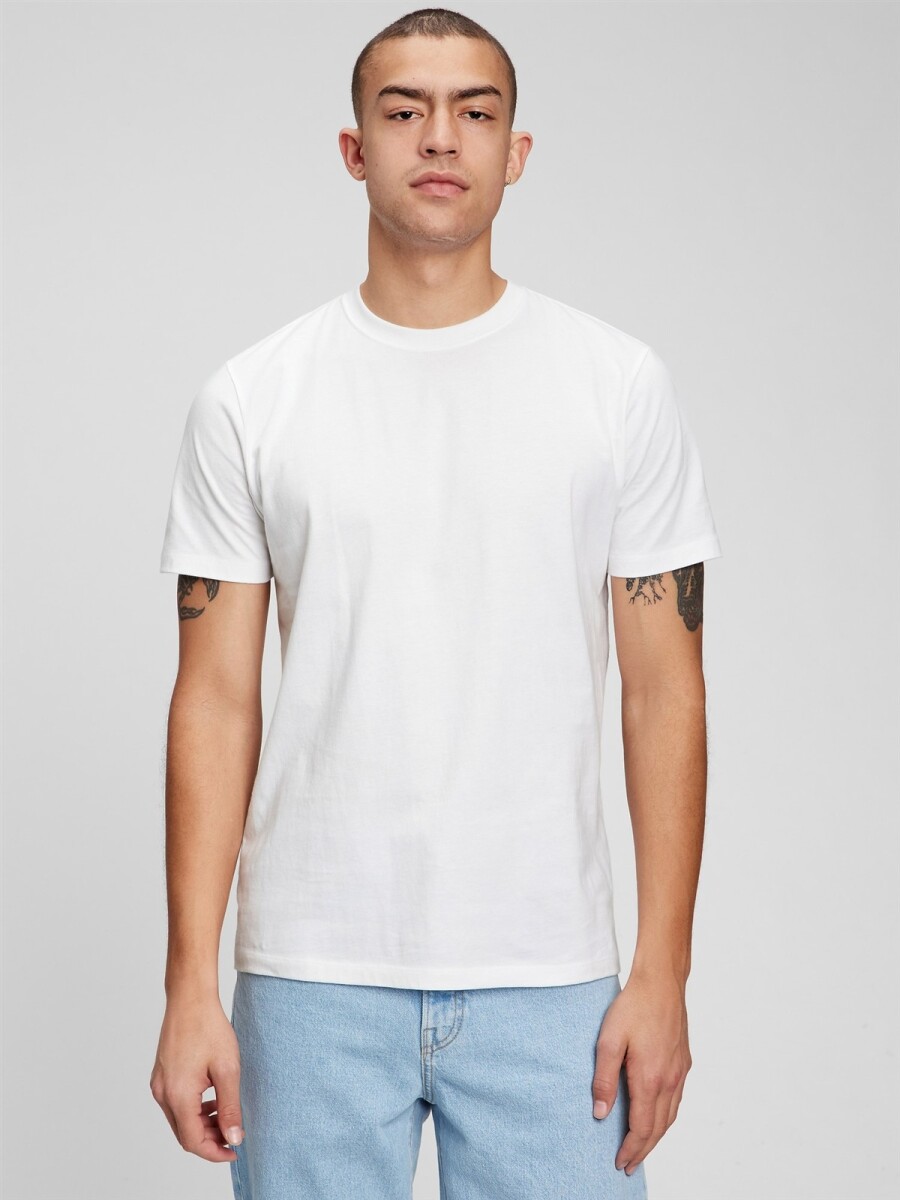 Remera Bàsica Manga Corta Hombre - White V2 Global 