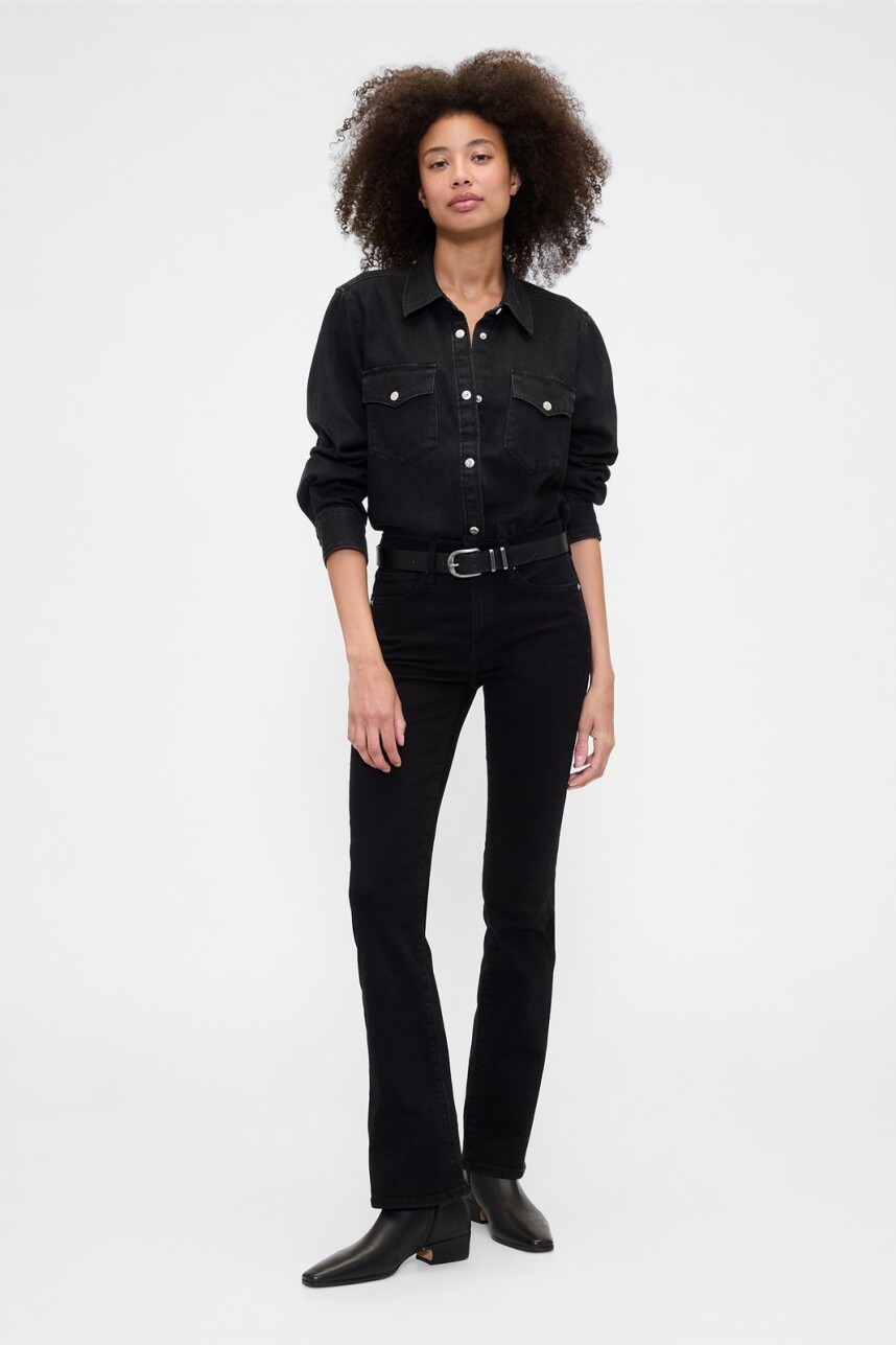 Camisa De Jean Western Mujer Black Wash
