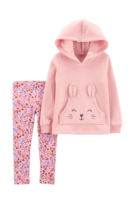 Set dos piezas calza y canguro conejo con orejitas 3d Sin color