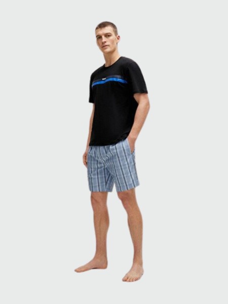 Hugo Boss - Set de pijama con remera de manga corta y shorts, URBAN Celeste