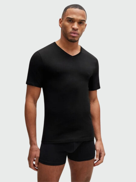 Hugo Boss - Pach X 3 remeras de punto de algodón con cuello en V 0
