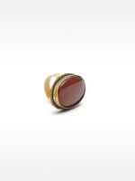 Anillo Maxi Con Piedra rojo