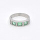Anillo Oro Blanco 18K Brillantes Y Esmeralda Anillo Oro Blanco 18K Brillantes Y Esmeralda
