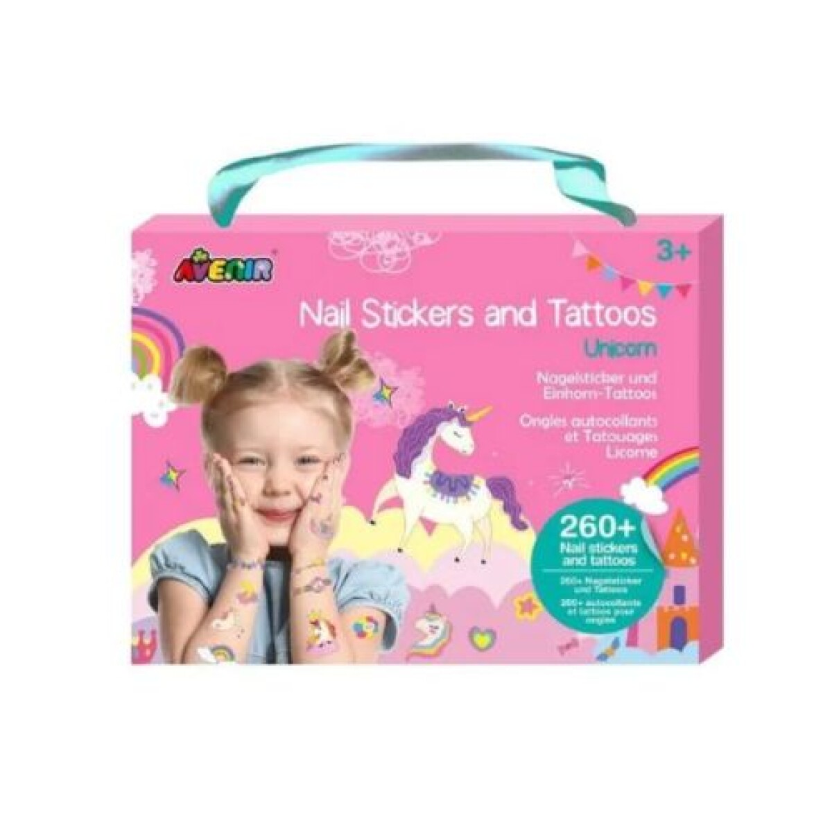 Valija con Stickers y Tatto- Unicornio - Valija Con Stickers Y Tatto- Unicornio 