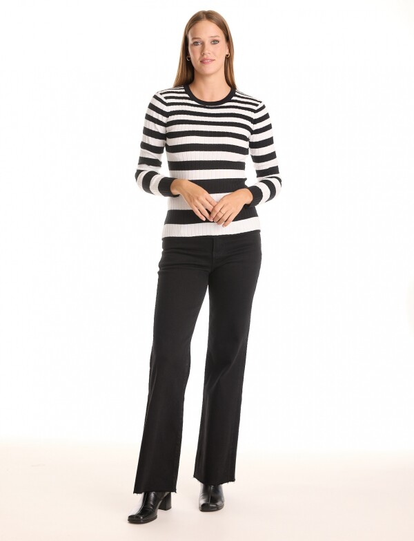 Buzo Ribs Lineas BLANCO/NEGRO