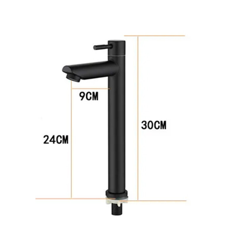 Canilla monocomando alta agua fría NEGRO