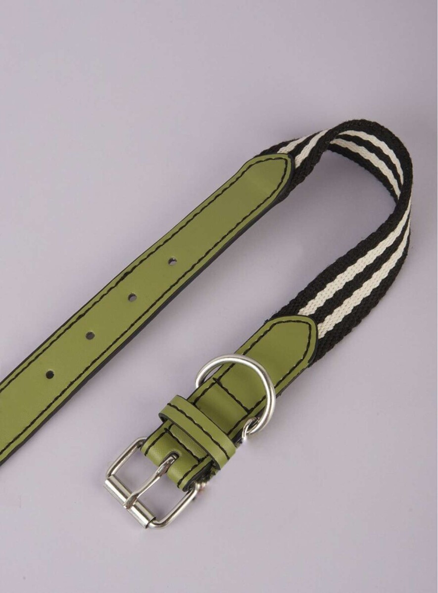 Collar perro pequeño  strap - Verde mili/esmeralda 