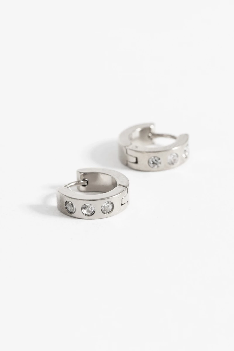 Aro strass grueso plateado