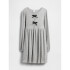 LS SNIT BOW FRONT DRS HTHRGREYB08/HALO167
