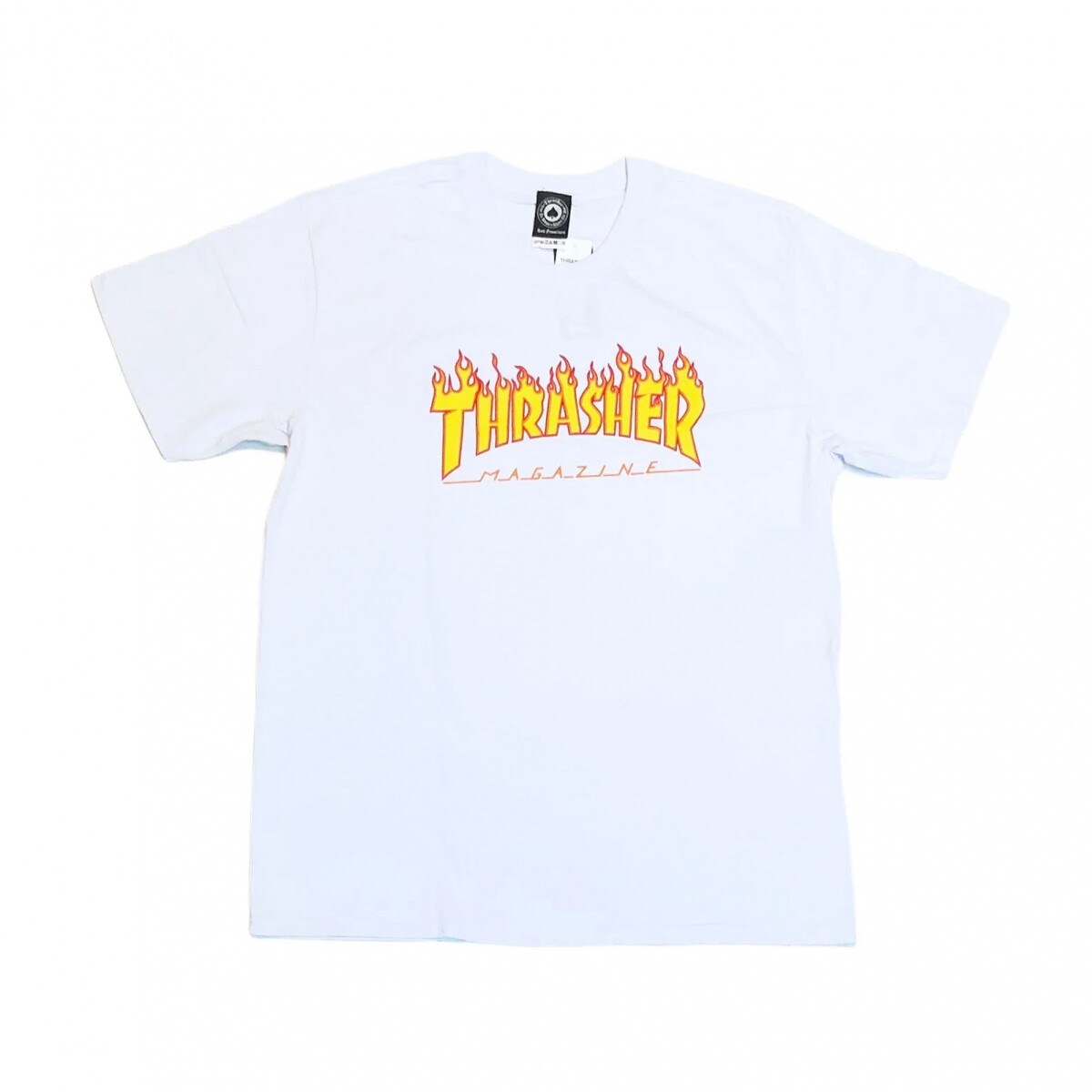 REMERA THRASHER FLAME LOGO - White 