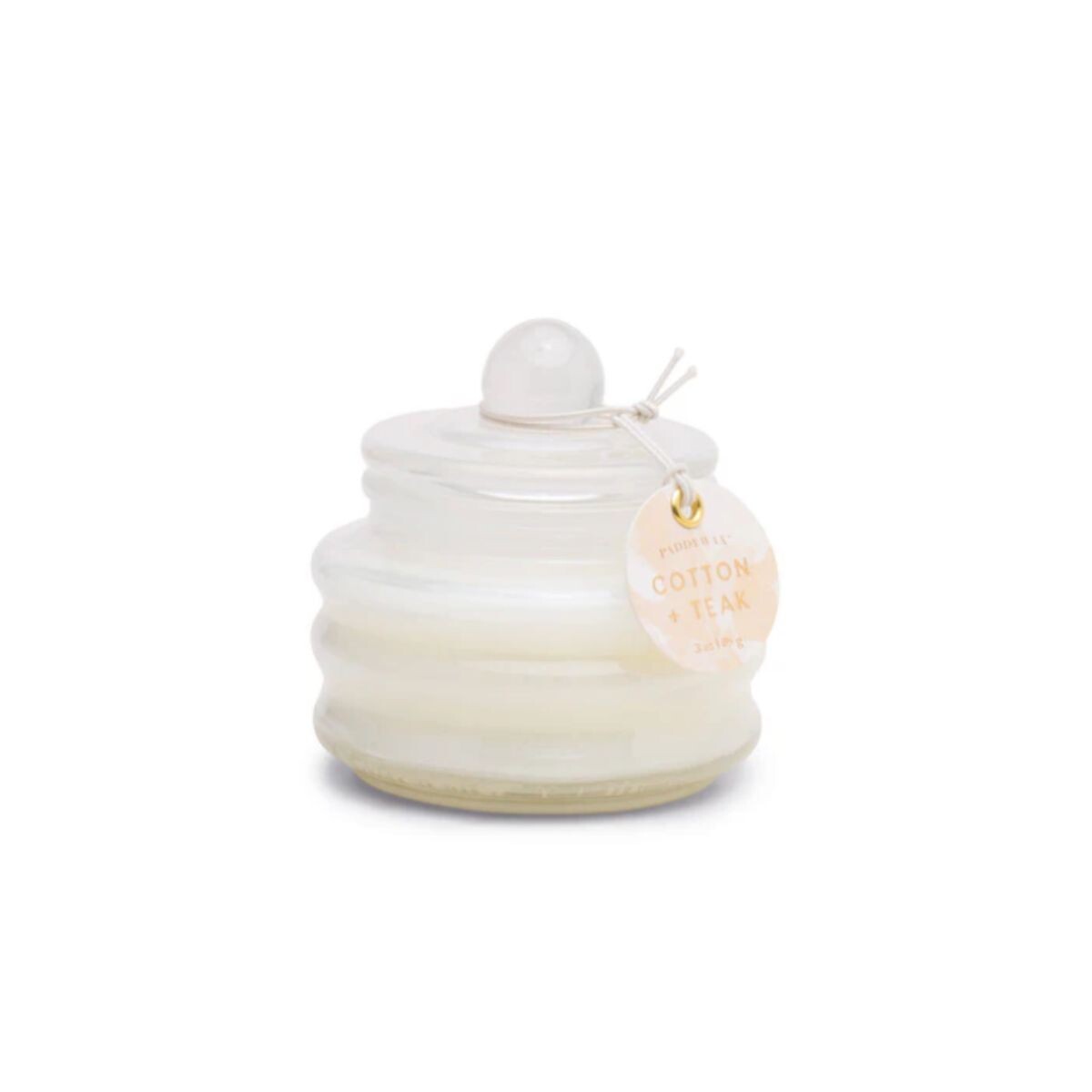 Vela aromática de vidrio - White - cotton & teak 