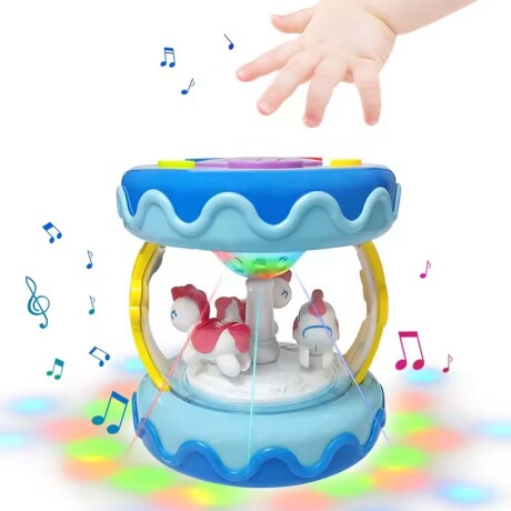 Tambor Carrusel Musical Luces Sonidos Juguete Bebé Huanger Azul
