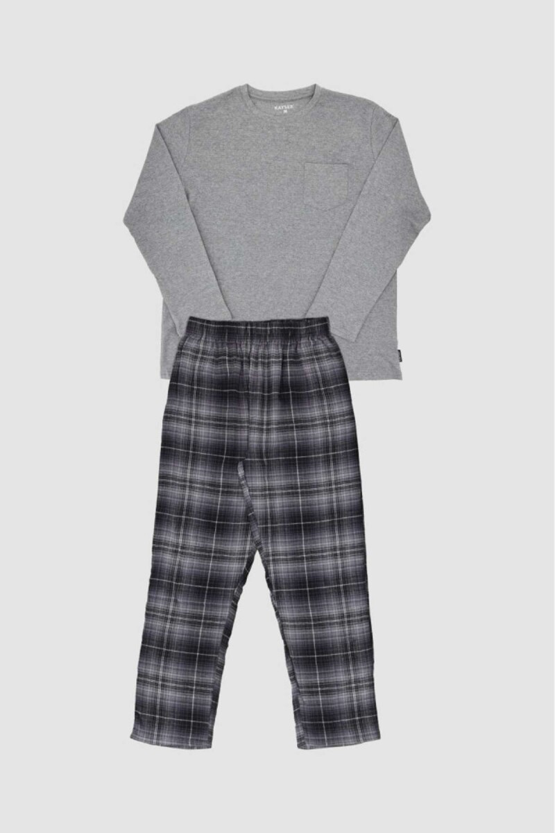 67-1825 pijama cuadros - Gris 