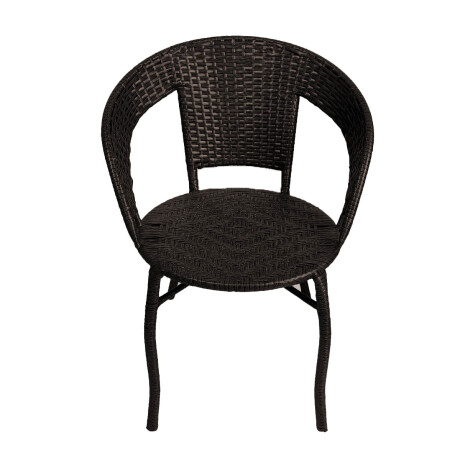 Set Juego De Jardín Mesa + 2 Sillas Rattan Exterior Marron