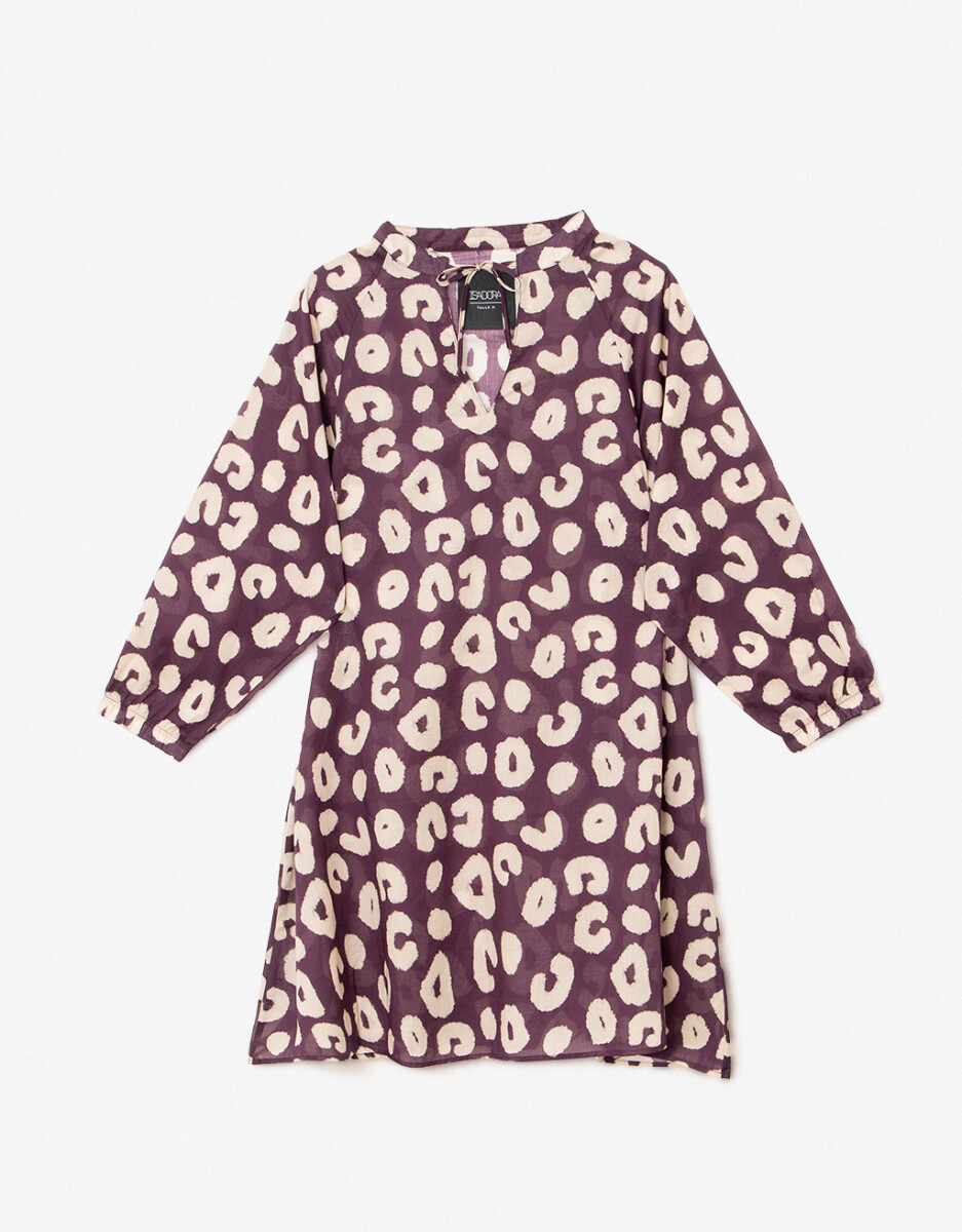 Vestido Estampado Burgundy 