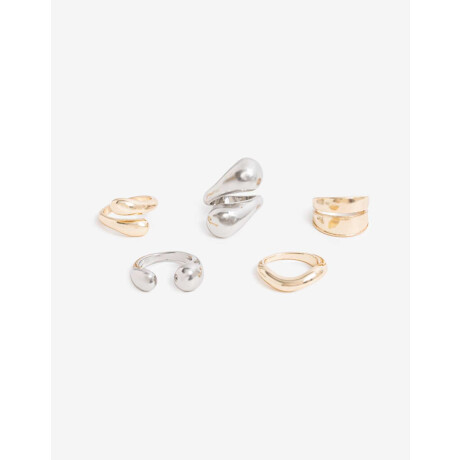 Set De Anillos Dorado