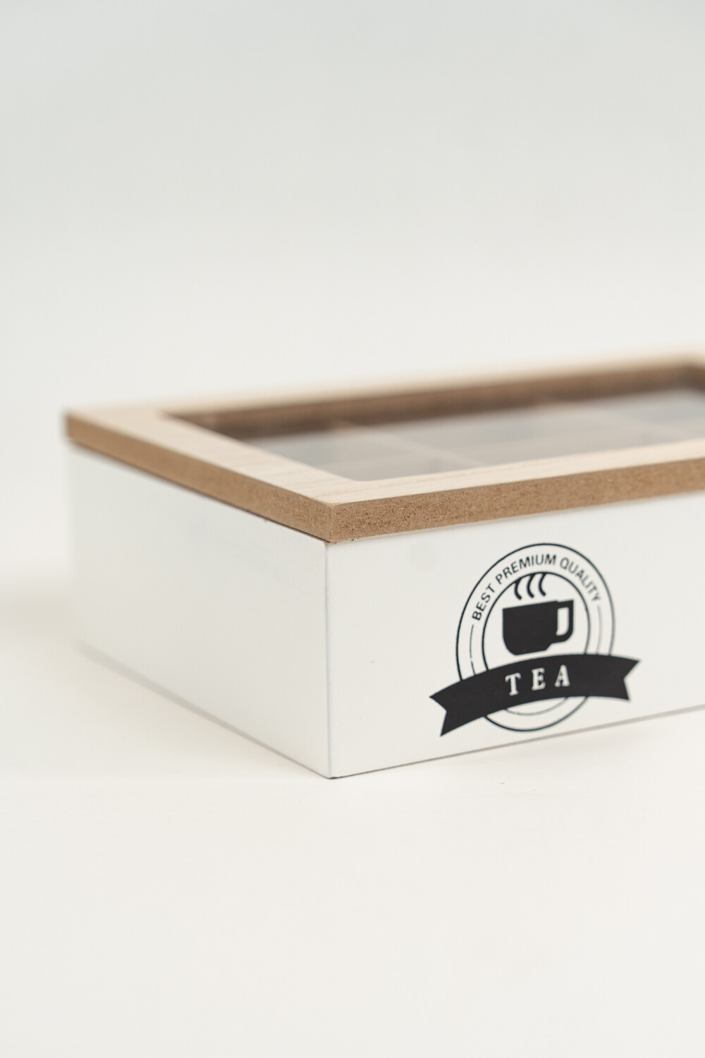 Caja Para Té Aryel, 6 Separaciones. Blanco