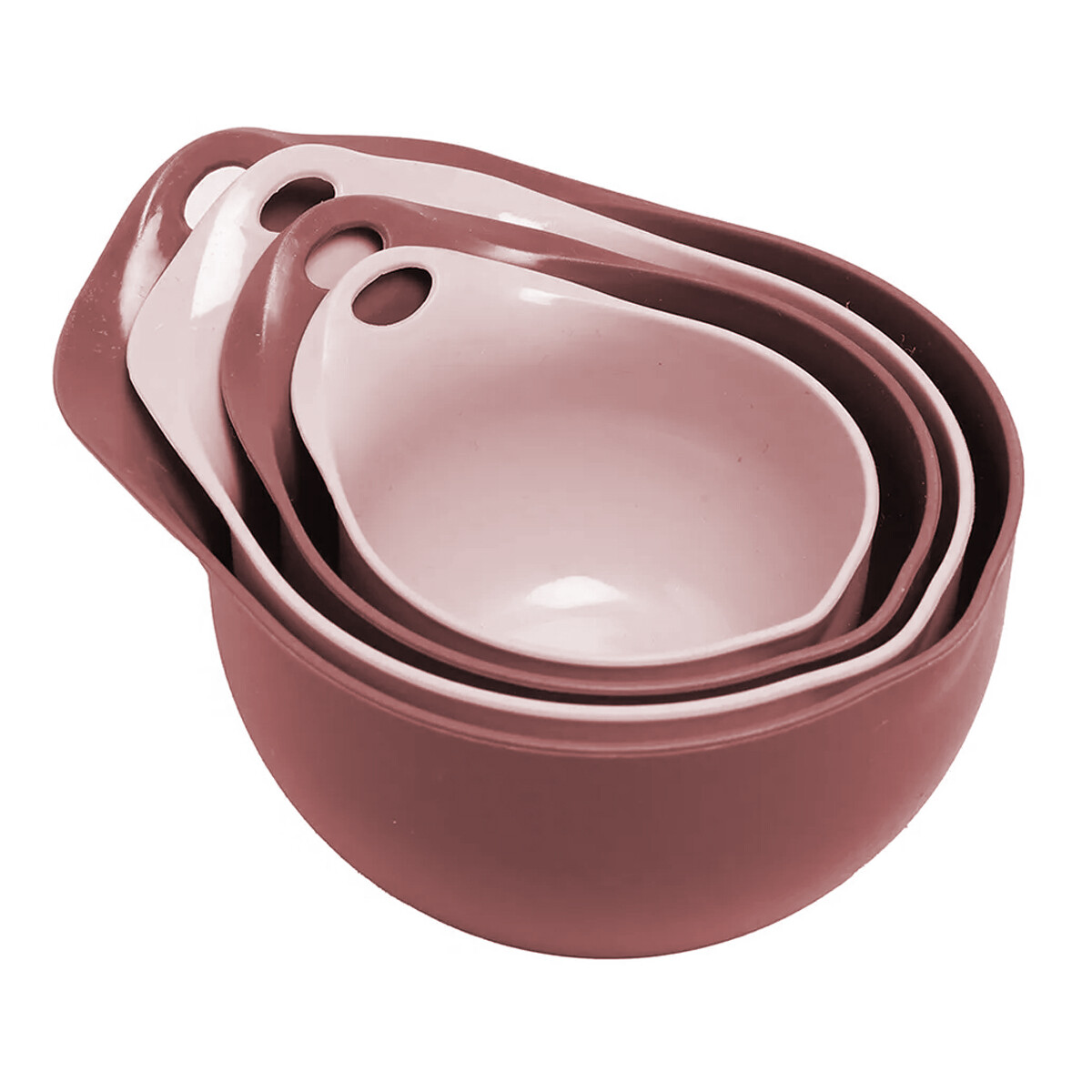 Set Tazas Medidoras 4 en 1 Repostería Cocina en Plástico - Salmón 