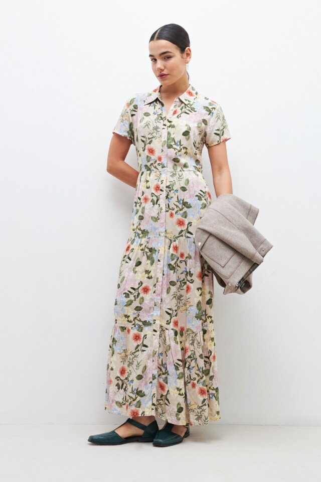 Maxi vestido estampado multicolor