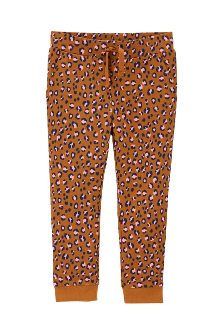 Pantalón tipo jogger estampado leopardo 0