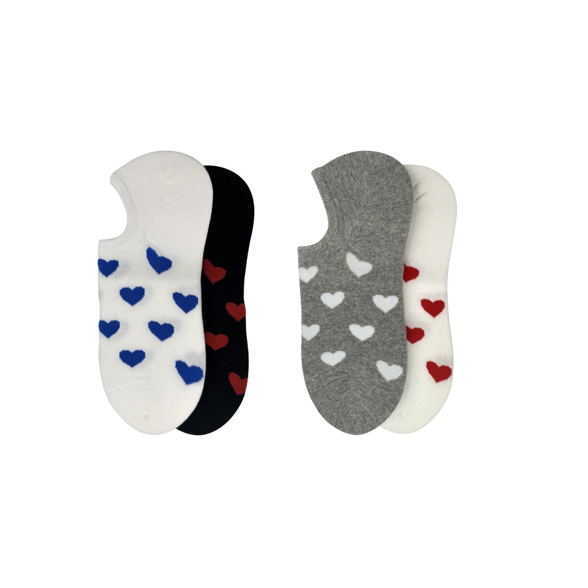 Medias corazón 2pcs - blanco y negro 