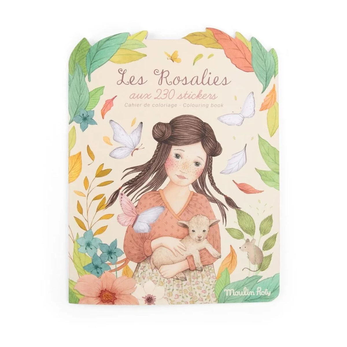 Libro para colorear y stickers Les Rosalies Moulin Roty 