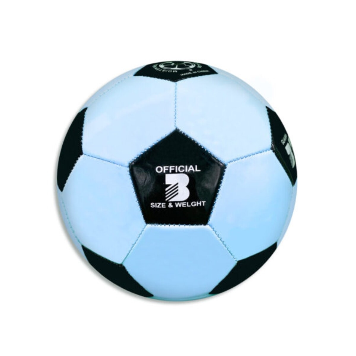 Pelota de Fútbol Oficial Eco Cuero N3 - CELESTE-NEGRO 