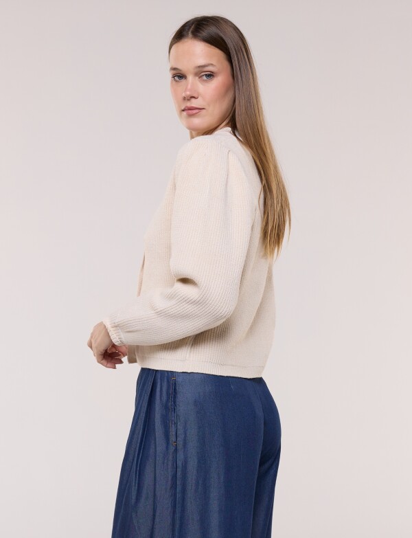 Cardigan Botones Forrados BEIGE