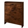 Zapatero Organizador Vertical De 3 Estantes Madera Oscura