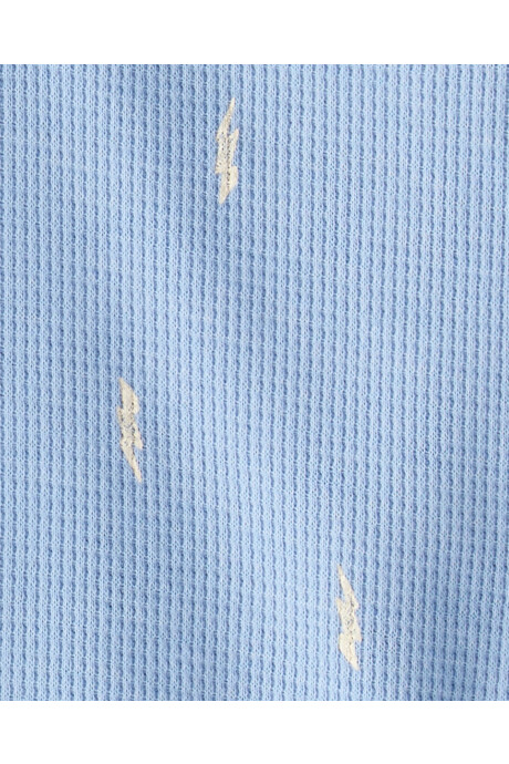 Set dos piezas de algodón térmico, pantalón y body, azul, diseño rayos Set dos piezas de algodón térmico, pantalón y body, azul, diseño rayos