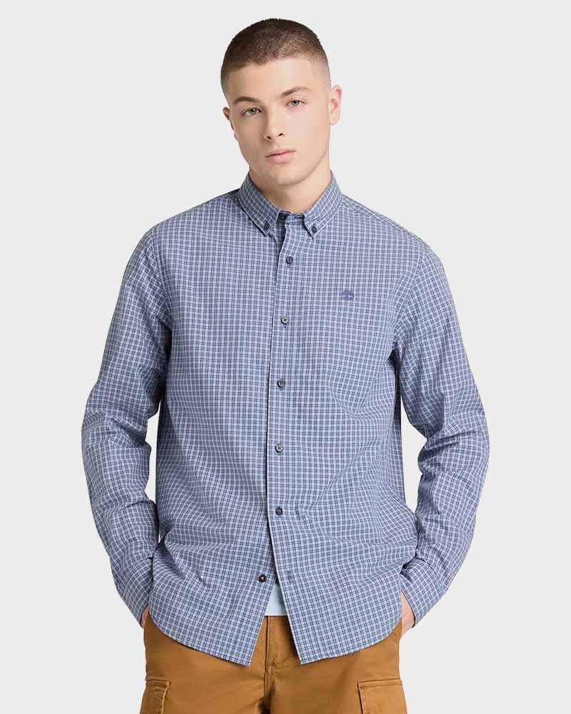 Camisa Micro Plaid Poplin Hombre 4470