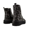 S&D Bota acordonada croco Negro-plata