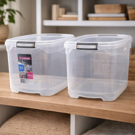 Set x2 Caja organizadora 29 lts TRANSPARENTE