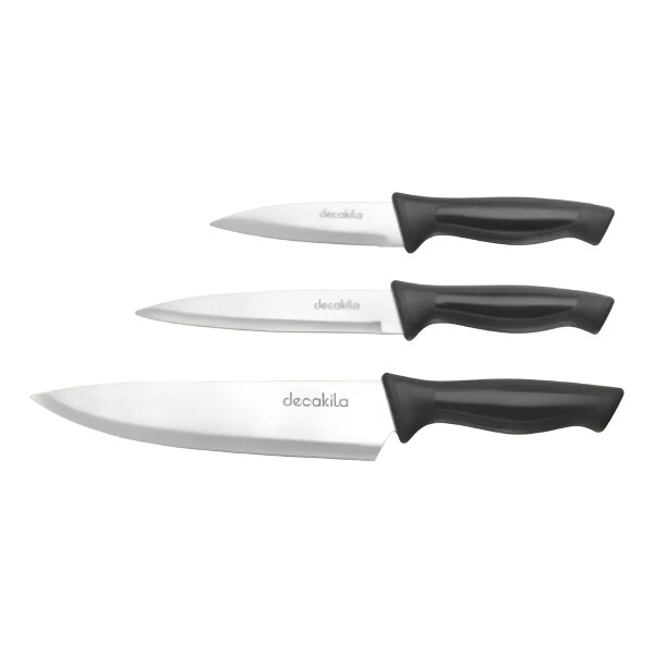 SET 3 CUCHILLOS DECAKILA CHEF COCINA MANGO NEGRO SET 3 CUCHILLOS DECAKILA CHEF COCINA MANGO NEGRO