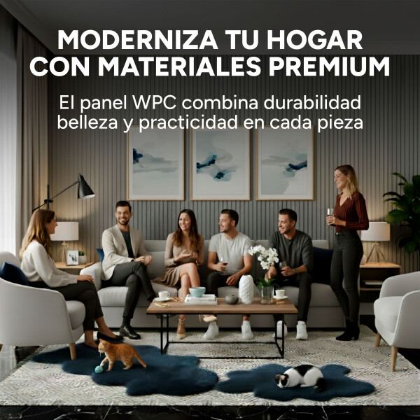 Pack x10 Wpc Simil Madera Wall Panel Lambrin 2.90x16.7 Color Gris Espiga