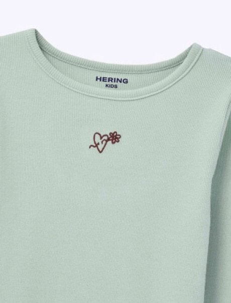 BLUSA INFANTIL CON BORDADO VERDE