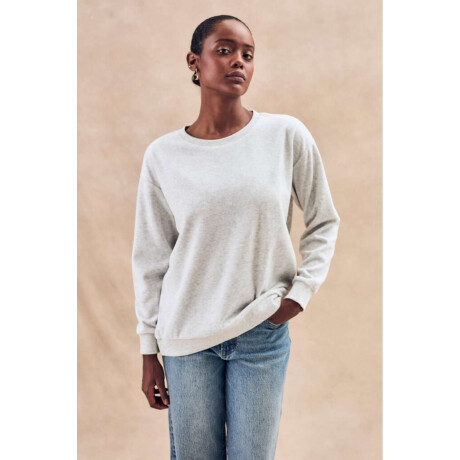 Sweater Algodon Velour Gris Melange