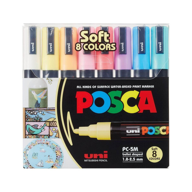 Marcadores PC-5M 8 colores pastel 1.8-2.5mm Marcadores PC-5M 8 colores pastel 1.8-2.5mm